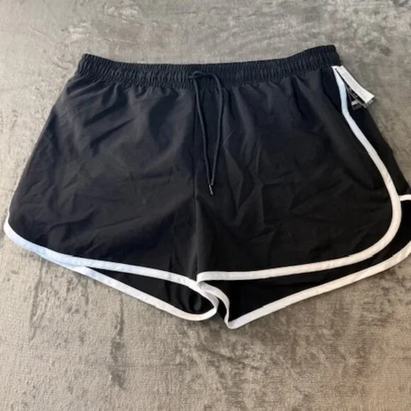Ideology Shorts Women's Athletic Adjustable Drawstring Curved Hem Black 2X NWT - Picture 3 of 9